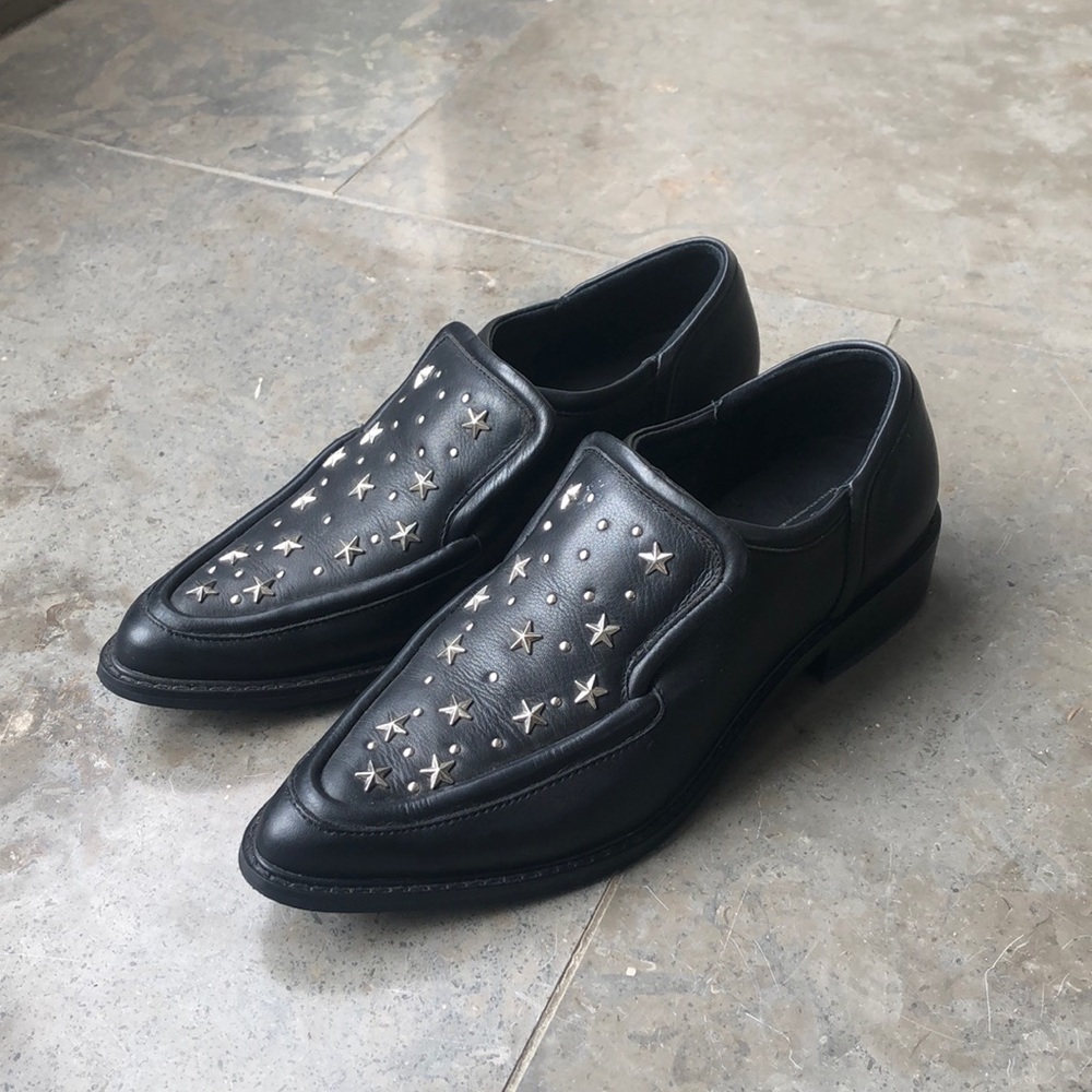 SOL SANA “Nancy” Black Star Studded Loafers - Picture 1 of 5
